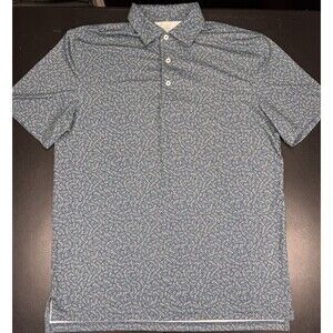 Southern Tide Mens Green Lizard Print Polo Shirt Size Medium